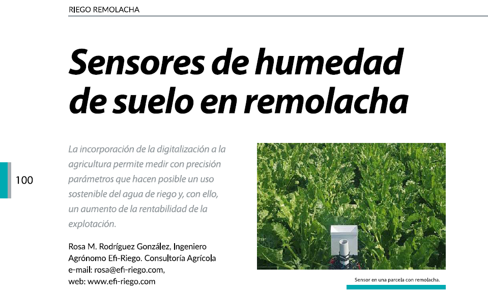 Digitalización del riego en remolacha Digitalización del riego en remolacha